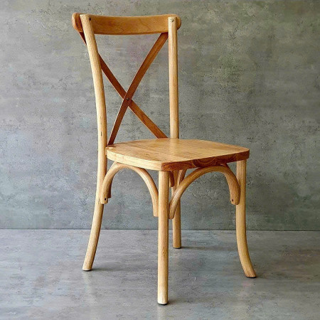 Bistro : Ghế Đơn Lưng Tựa X - Màu Tự Nhiên